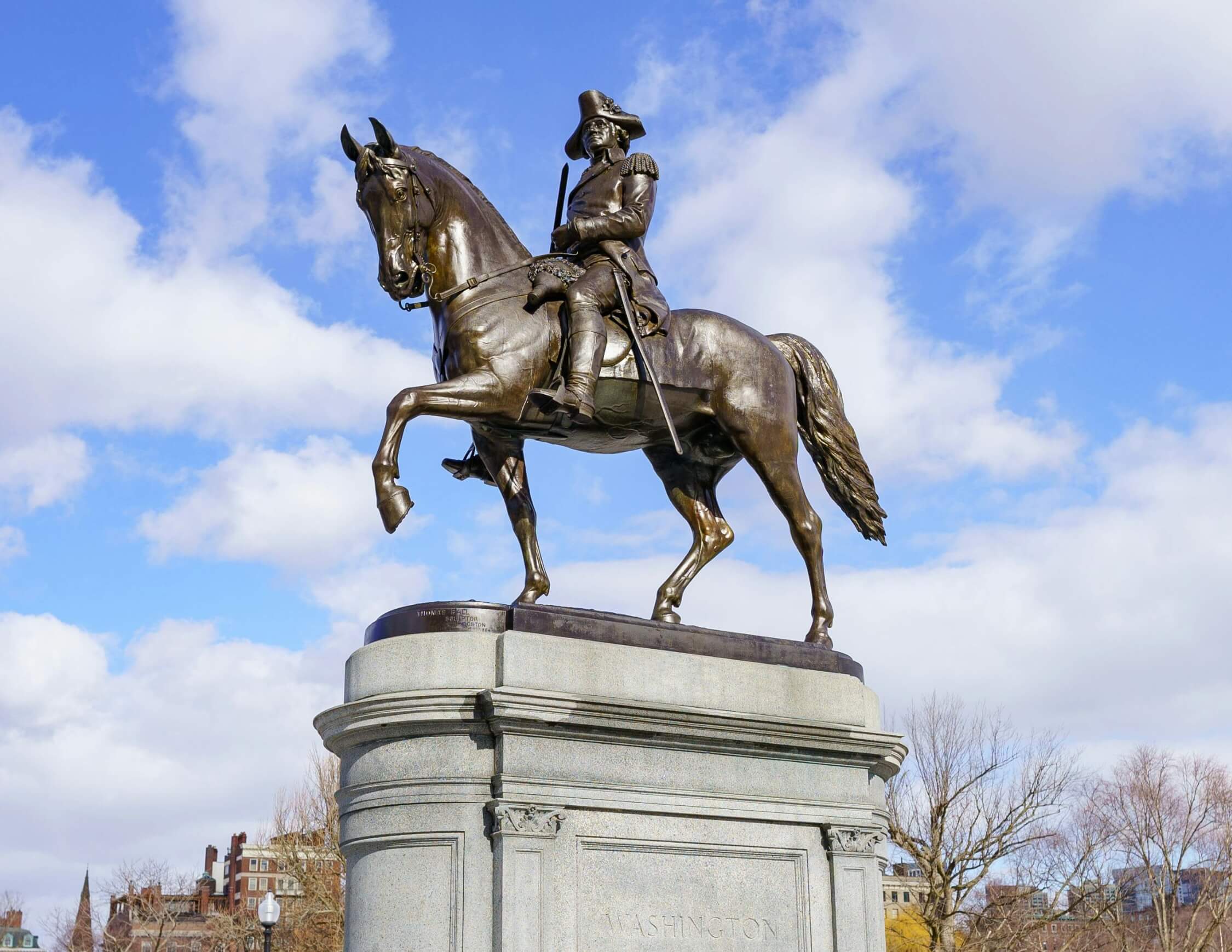 Boston Massachusetts George Washington Statue Color Boston Massachusetts George Washington Statue Color